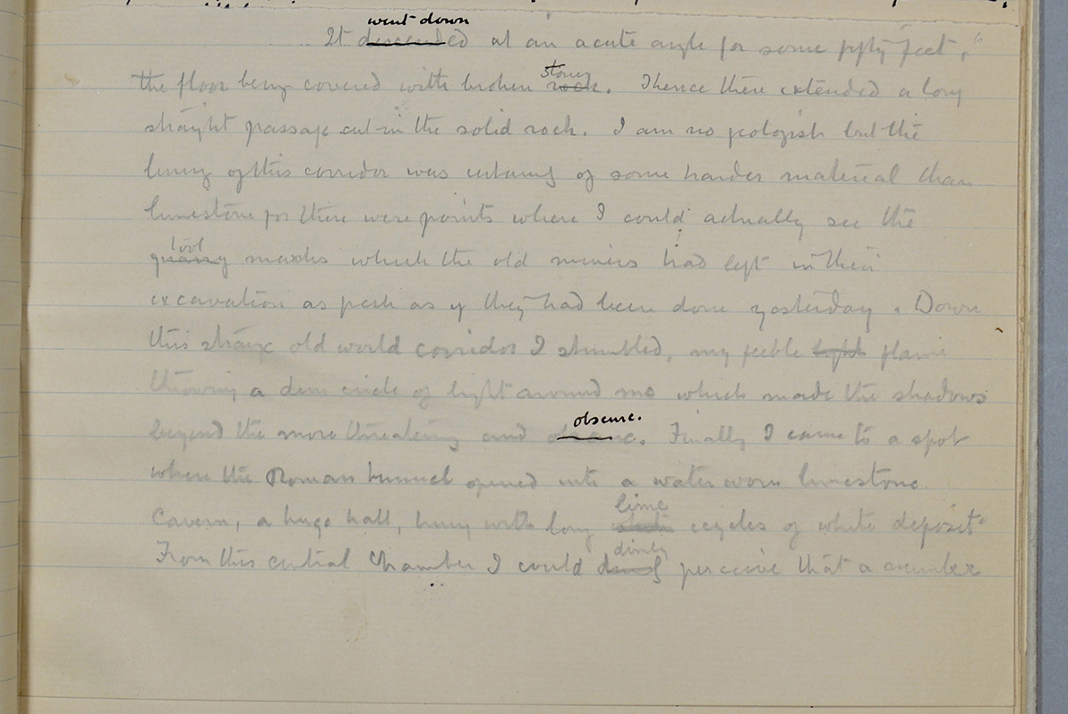 page 6 of the manuscript of "The Terror of Blue John Gap"
